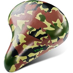 YLG Kids Bike Seat for Boys, Bike Seat Padded Memory Foam for Toddler, Breathable & Extra Soft Memory Foam Camouflage Color Child Bicycle Saddle