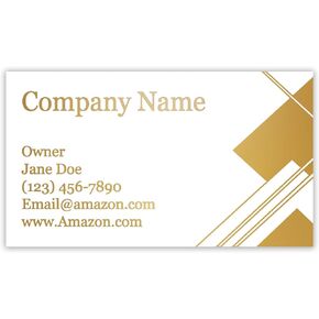 Personalized Premium Gold Foil Business Cards - 100 Thick Sturdy Cards - 3.5" x 2" - Unique Shiny Gold Foil - Made in the U.S.A. (Gold Floral)