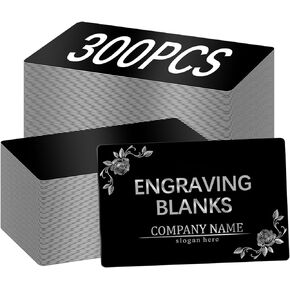 150 Pcs Metal Business Cards Blanks Bulk Multipurpose Black Aluminum Business Cards for Laser Engraving Blanks, Aluminum Sheet Blank DIY Metal Card for CNC Engraver, Thickness 0.01 Inch/0.21 mm
