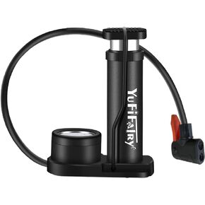 Bicycle Pump Bike Foot Pump with Pressure Gauge 120PSI, Mini Bike Pump Aluminum Alloy Floor Bicycle Air Pump Tire Pumps with Presta and Schrader Valves for Road Mountain Bikes Balls Inflatable Toys