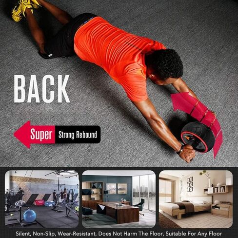 عجلة آب رولر للتمارين الأساسية، معدات تمارين عجلة البطن للصالة الرياضية المنزلية، آلة آب مع وسادة للركبة، اللياقة البدنية، التمرين، نمو العضلات للرجال والنساء in Kuwait