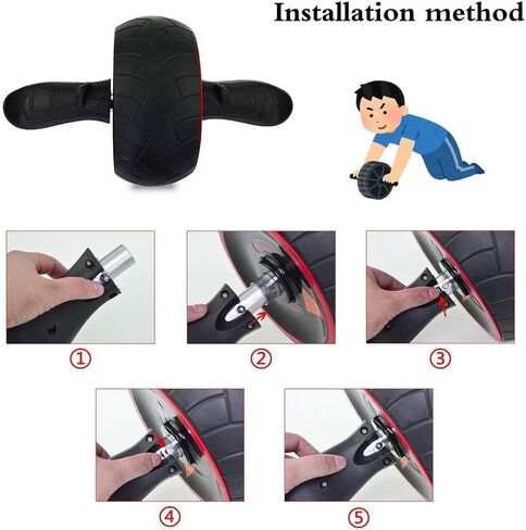 عجلة آب رولر للتمارين الأساسية، معدات تمارين عجلة البطن للصالة الرياضية المنزلية، آلة آب مع وسادة للركبة، اللياقة البدنية، التمرين، نمو العضلات للرجال والنساء in Kuwait