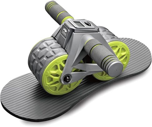 leikefitness Ab Wheel Roller الارتداد التلقائي مع حصيرة وسادة الركبة، مدرب عضلات البطن الأساسي مع شاشة ذكية، معدات تمرين البطن لتمرين البطن in Kuwait