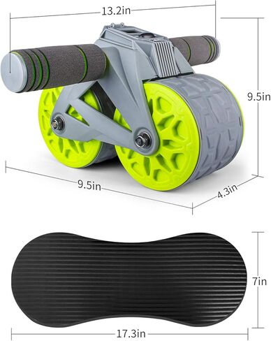 leikefitness Ab Wheel Roller الارتداد التلقائي مع حصيرة وسادة الركبة، مدرب عضلات البطن الأساسي مع شاشة ذكية، معدات تمرين البطن لتمرين البطن in Kuwait