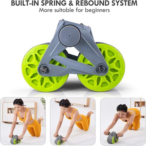 leikefitness Ab Wheel Roller الارتداد التلقائي مع حصيرة وسادة الركبة، مدرب عضلات البطن الأساسي مع شاشة ذكية، معدات تمرين البطن لتمرين البطن in Kuwait