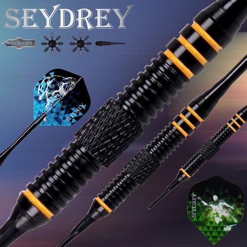 Seydrey لوحة رمي السهام الإلكترونية، لوحة تسجيل إلكترونية لرمي السهام مع 6 سهام و50 طرفًا ناعمًا، لوحة رمي السهام الإلكترونية للبالغين والعائلة، 1 × محول طاقة، 1 × خط رمي in Kuwait