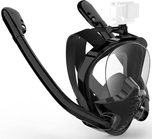 قناع الغطس، قناع الغطس لكامل الوجه لعام 2023 مع أنبوبين للتنفس، معدات الغطس للبالغين، قناع الغطس المضاد للضباب والتسرب، قناع غوص مع حامل كاميرا قابل للفصل in Kuwait