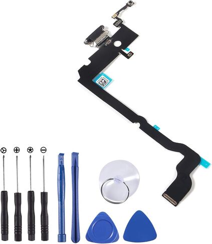 OEM USB Charging and Headphone Jack Port Dock Connector + Mic Flex Cable + Signal Antenna Replacement Compatible with iPhone 7 Plus Including 1Set Repair Tools (Black) in Kuwait