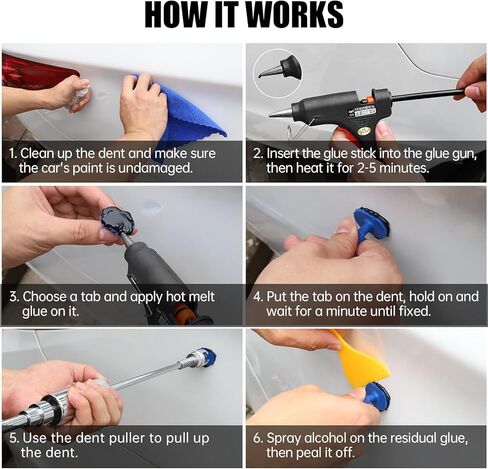 مجموعة أدوات إزالة دنت السيارات القابلة للتعديل، أدوات إصلاح دنت بدون طلاء رافع لإزالة انبعاجات السيارة، هيكل السيارة، تلف البرد، دينج الباب in Kuwait
