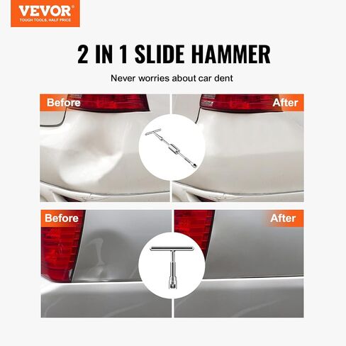 VEVOR Dent Puller Kit, Adjustable Width Golden Dent Puller, 50 PCS Paintless Dent Repair Kit, Auto Body Dent Remove Tool with Hot Glue Gun and Glue Sticks, for Auto Hail Damage, Small Ding Dent Repair in Saudi Arabia