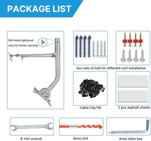 طقم تثبيت طويل على الحائط لـ Starlink، طقم تثبيت على عمود السقف شديد التحمل لملحقات Starlink V2 in Kuwait