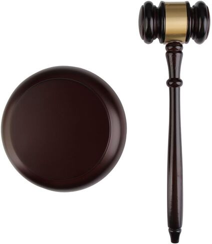 Vktech® Wooden Handcrafted Wood Gavel Sound Block for Lawyer Judge Auction Sale (Style I) in Kuwait