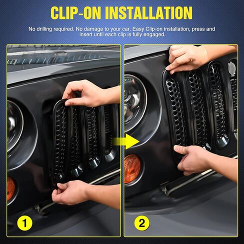 Grill Clip-in Mesh Inserts Guard for Wrangler JK 2007-2017 in Saudi Arabia