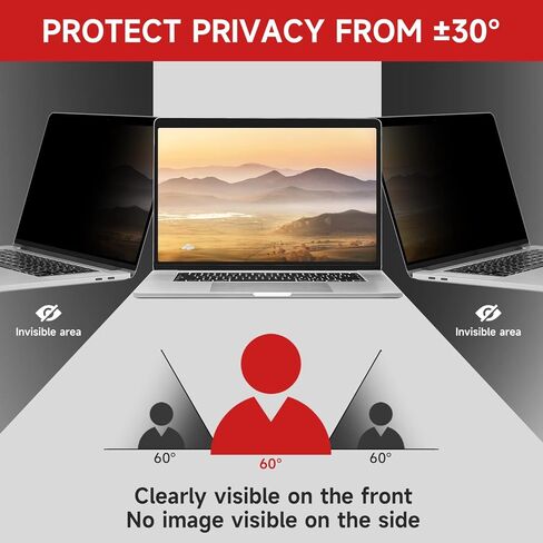 شاشة خصوصية للكمبيوتر المحمول مقاس 13.3 بوصة متوافقة مع HP Envy/Dell/Asus/Acer/Samsung/Lenovo، فلتر خصوصية مضاد للوهج للضوء الأزرق لجميع أجهزة الكمبيوتر المحمول مقاس 13.3 بوصة مع نسبة عرض إلى ارتفاع تبلغ 16:9 in Kuwait