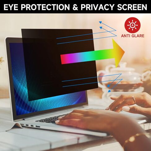 شاشة خصوصية للكمبيوتر المحمول مقاس 13.3 بوصة متوافقة مع HP Envy/Dell/Asus/Acer/Samsung/Lenovo، فلتر خصوصية مضاد للوهج للضوء الأزرق لجميع أجهزة الكمبيوتر المحمول مقاس 13.3 بوصة مع نسبة عرض إلى ارتفاع تبلغ 16:9 in Kuwait
