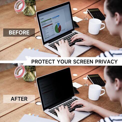 شاشة خصوصية للكمبيوتر المحمول مقاس 13.3 بوصة متوافقة مع HP Envy/Dell/Asus/Acer/Samsung/Lenovo، فلتر خصوصية مضاد للوهج للضوء الأزرق لجميع أجهزة الكمبيوتر المحمول مقاس 13.3 بوصة مع نسبة عرض إلى ارتفاع تبلغ 16:9 in Kuwait