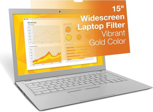3M Gold Privacy Filter for MacBook Pro 15 Inch (2016 Model or Newer) with Comply Attachment System for Flip-Share, Reversible Gold/Black, Reduces Blue Light, Screen Protection (GFNAP007) in Kuwait