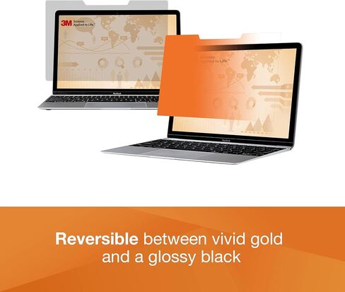 3M Gold Privacy Filter for MacBook Pro 15 Inch (2016 Model or Newer) with Comply Attachment System for Flip-Share, Reversible Gold/Black, Reduces Blue Light, Screen Protection (GFNAP007) in Kuwait