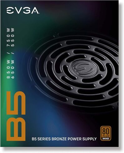 EVGA 750 B5, 80 Plus BRONZE 750W, Fully Modular, EVGA ECO Mode, 5 Year Warranty, Compact 150mm Size, Power Supply 220-B5-0750-V1 in Kuwait