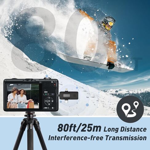 ميكروفون لاسلكي 3 في 1 لأجهزة iPhone، وiPad، وAndroid، والكاميرا، والميكروفونات الصغيرة USB C، ووقت العمل 12 ساعة، وميكروفون Lavalier لمدونات الفيديو، والبودكاست، وTikTok، واليوتيوب in Kuwait