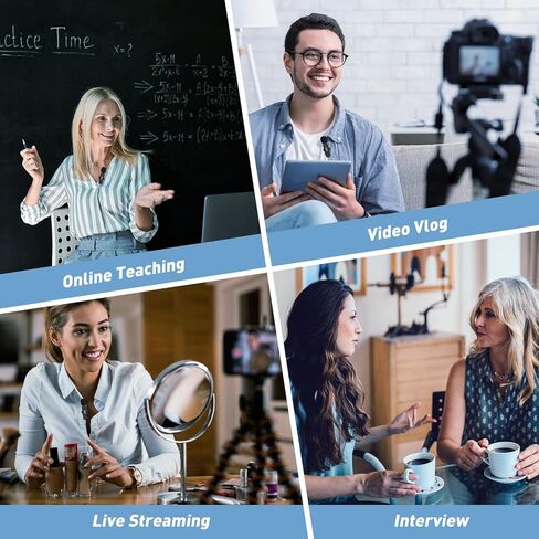 ميكروفون لاسلكي 3 في 1 لأجهزة iPhone، وiPad، وAndroid، والكاميرا، والميكروفونات الصغيرة USB C، ووقت العمل 12 ساعة، وميكروفون Lavalier لمدونات الفيديو، والبودكاست، وTikTok، واليوتيوب in Kuwait