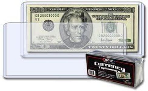 75 Ct. BCW 6 1/2 X 2 7/8 - Regular Bill Currency Top Load Holder - Rigid with 75 Ct. SSLV-RB Currency Sleeves in Saudi Arabia
