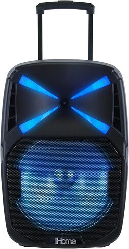 iHome iHPA-800LT لاسلكي قابل للشحن بلوتوث محمول للحفلات المنزلية LED 8 بوصة مكبر صوت 100 واط قوة ضوء كاريوكي آلة PA مكبرات صوت مجموعة ميكروفون للأطفال والكبار in Kuwait