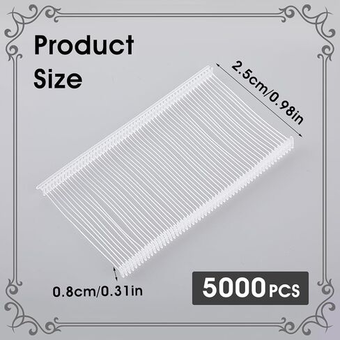 1 inch Tagging Gun Fasteners, 5000 Pcs Standard Clothing Tag Barbs Attachments, Plastic Tagging Gun Refill, Garment Tag Gun Refills for All Standard Price Tag Gun in Saudi Arabia