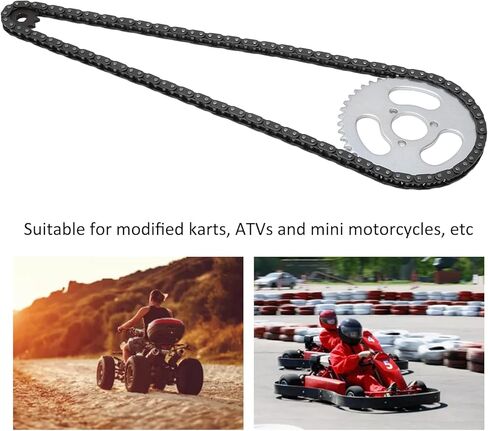 Keenso T8F Gear Chain Set, T8F Front and Rear Sprocket Chain Replacement High Power T8F Gear Chain Set for Modified Karts ATVs and Mini Motorcycles in Saudi Arabia