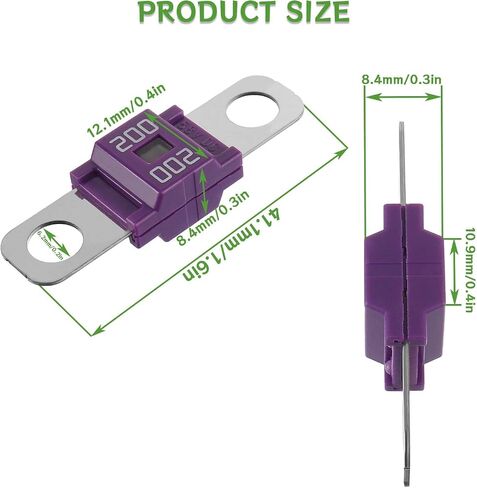 BOJACK AMI/Midi Fuse 125A High Current Fuse Bolt-on Fuse 125 Amp للسيارات والشاحنات ومركبات البناء والحافلات والقوافل (حزمة من 3) in Saudi Arabia