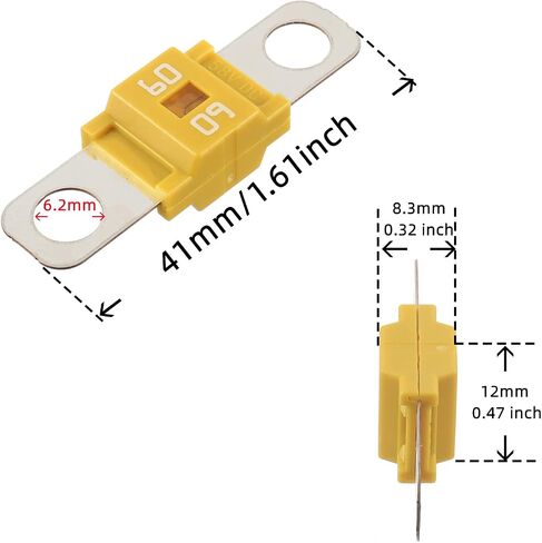 BOJACK AMI/Midi Fuse 125A High Current Fuse Bolt-on Fuse 125 Amp للسيارات والشاحنات ومركبات البناء والحافلات والقوافل (حزمة من 3) in Saudi Arabia