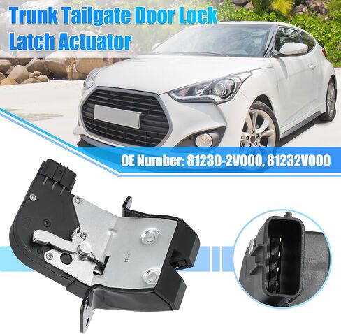 X AUTOHAUX الجذع مزلاج قفل المحرك 81230-2V000 لشركة هيونداي فيلوستر 2012-2017 1.6L V4 محرك الباب الخلفي مزلاج الباب قفل المحرك المحرك الخلفي هاتشباك غطاء صندوق السيارة قفل مزلاج المحرك in Kuwait