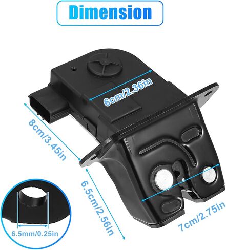 X AUTOHAUX الجذع مزلاج قفل المحرك 81230-2V000 لشركة هيونداي فيلوستر 2012-2017 1.6L V4 محرك الباب الخلفي مزلاج الباب قفل المحرك المحرك الخلفي هاتشباك غطاء صندوق السيارة قفل مزلاج المحرك in Kuwait
