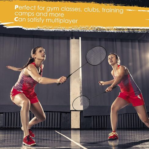 12 Pcs Badminton Rackets with 18 Nylon Badminton, Badminton Racquet Bulk, Shuttle Badminton Set for Adults Teenagers Youth Beginners Advanced Player Backyard Gym Beach Outdoor in Saudi Arabia