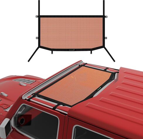 Mesh Sunshade for Jeep Gladiator, Convenient Mesh Soft Top with Strong Straps for Jeep Gladiator(2018-2023), Jeep Gladiator(JT) Accessories (Black, Front) in Saudi Arabia