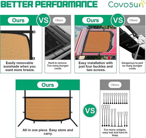 Mesh Sunshade for Jeep Gladiator, Convenient Mesh Soft Top with Strong Straps for Jeep Gladiator(2018-2023), Jeep Gladiator(JT) Accessories (Black, Front) in Saudi Arabia