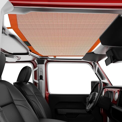 Mesh Sunshade for Jeep Gladiator, Convenient Mesh Soft Top with Strong Straps for Jeep Gladiator(2018-2023), Jeep Gladiator(JT) Accessories (Black, Front) in Saudi Arabia