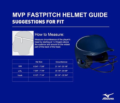 Mizuno MVP Series Solid Batting Helmet with Fastpitch Softball Mask in Saudi Arabia