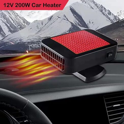 سخان سيارة محمول 12 فولت 200 وات، 2 في 1 وظيفة التسخين والتبريد السريع، وصلة ولاعة السجائر، مزيل الضباب عن الزجاج الأمامي للسيارة in Saudi Arabia