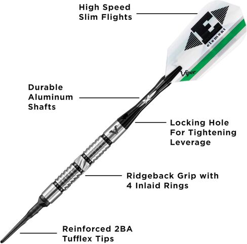 Viper Element 90% Tungsten Soft Tip Darts with Storage/Travel Case, 18 Grams in Saudi Arabia