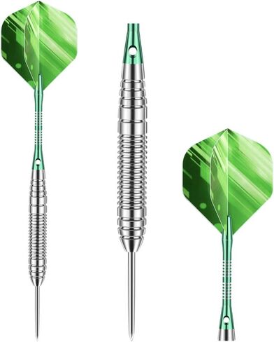 6 Pack / 12 Pack Steel Tip Darts Set 22 23 24 Grams Steel Dart with Aluminum Shaft 18 pcs Dart Flights 6 pcs Spare Aluminum Dart Shafts 6 pcs Rubber O-Rings and Dart Sharpener in Saudi Arabia