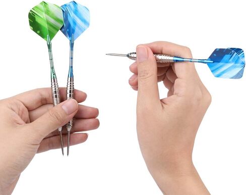 6 Pack / 12 Pack Steel Tip Darts Set 22 23 24 Grams Steel Dart with Aluminum Shaft 18 pcs Dart Flights 6 pcs Spare Aluminum Dart Shafts 6 pcs Rubber O-Rings and Dart Sharpener in Saudi Arabia