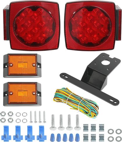 Trailer Lights,Trailer Light Kit,Boat Trailer Lights,12V Compact Submersible Trailer Light,Led Trailer Light Kit,Car Accessories Trailer Lights and Wiring Kit for Under 80 Inch Trailer Boat in Saudi Arabia