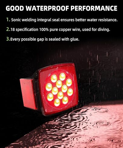 Trailer Lights,Trailer Light Kit,Boat Trailer Lights,12V Compact Submersible Trailer Light,Led Trailer Light Kit,Car Accessories Trailer Lights and Wiring Kit for Under 80 Inch Trailer Boat in Saudi Arabia