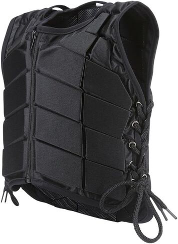 Equestrian Horse Vest, Unisex Kids EVA Padded Equestrian Protective Vest Horse Riding Vest Black Zipper Waistcoat Body Protector Guard(L) in Saudi Arabia