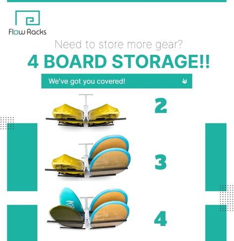 رف تخزين سقف الكاياك ولوح التجديف - قم بتخزين قوارب الكاياك الخاصة بك، SUP، لوح ركوب الأمواج، لوح التزلج على الجليد، الزلاجات والمزيد - رف تخزين المرآب العلوي in Kuwait