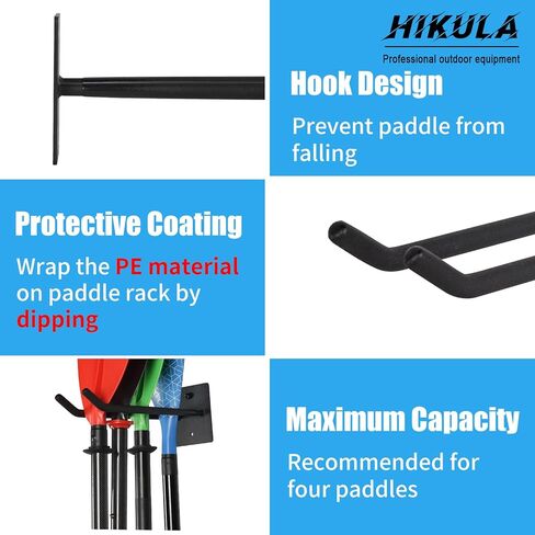 حوامل رف مجداف الكاياك مغطاة بمادة البولي إيثيلين، رفوف حائط لتخزين المجداف لمجاديف الكاياك/مجاديف التجديف/مجاديف الزورق/مجاديف قوارب التنين in Kuwait