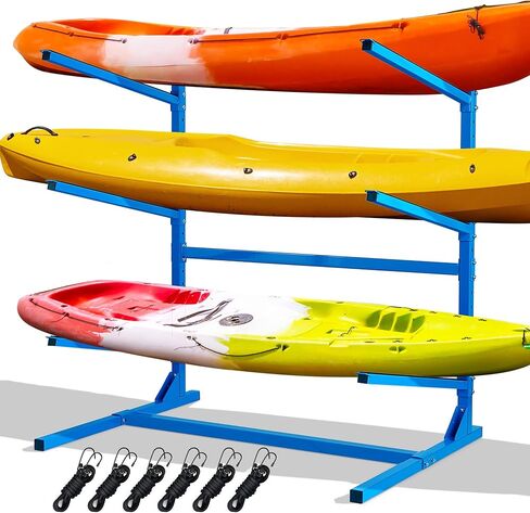 رف Elemake Kayak، رف تخزين قوي للرياضات المائية قائم بذاته للأماكن الداخلية والخارجية، حامل متحرك ومقاوم للطقس، حامل تخزين قابل للتعديل للخدمة الشاقة لقوارب الكاياك، SUP، لوح ركوب الأمواج، لوح التجديف in Kuwait