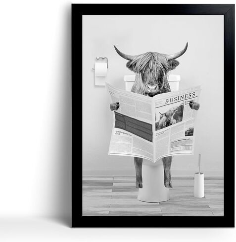 Funny Monkey Framed Wall Art in Bathtub,Black and White Canvas Monkey Wall Art Prints Farmhouse Bathroom Decor,Humor Animals Bathroom Painting Canvas Rustic Style Artwork(8"x10", Framed) in Saudi Arabia