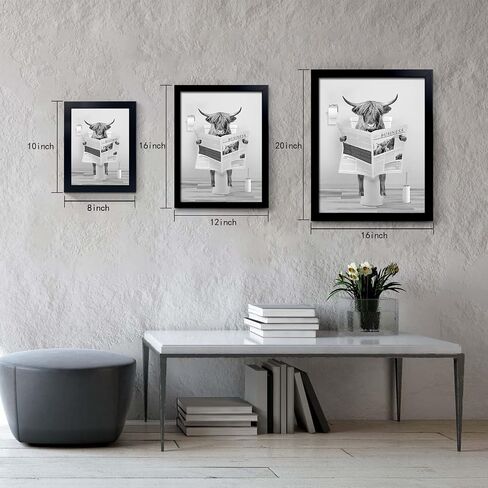 Funny Monkey Framed Wall Art in Bathtub,Black and White Canvas Monkey Wall Art Prints Farmhouse Bathroom Decor,Humor Animals Bathroom Painting Canvas Rustic Style Artwork(8"x10", Framed) in Saudi Arabia